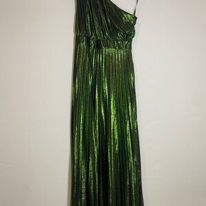 Elegant One Shoulder Green Dress